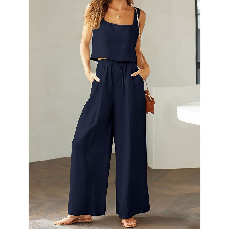 Conjunto Feminino Regata e Calça Larga