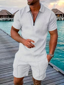 Conjunto Masculino Camisa e Shorts Casuais