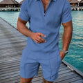 Conjunto Masculino Camisa e Shorts Casuais