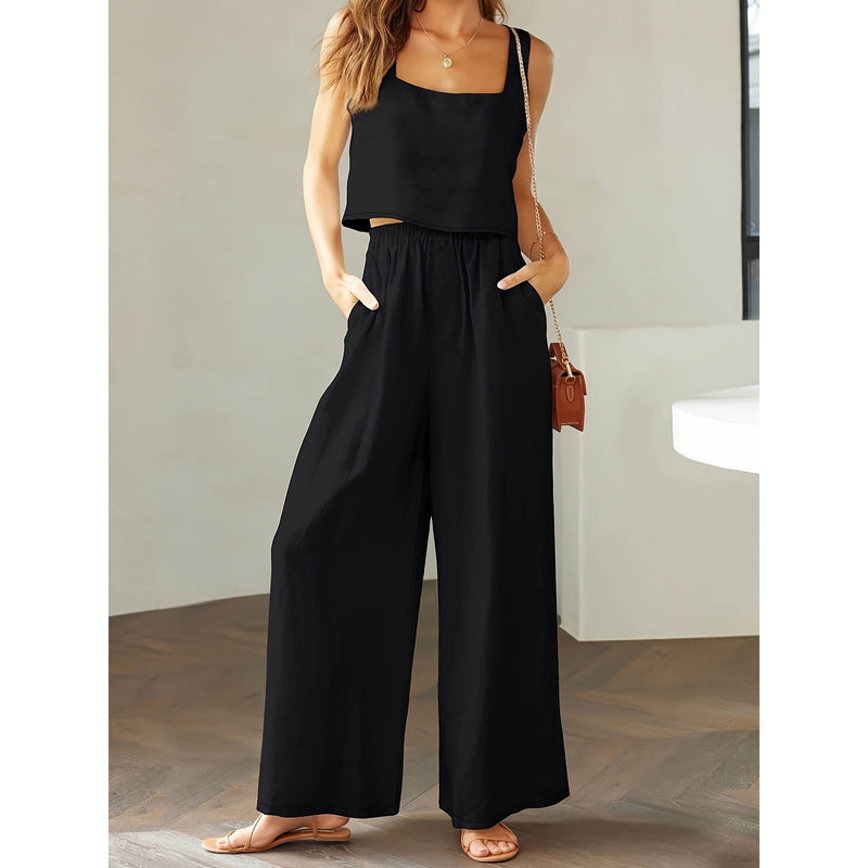 Conjunto Feminino Regata e Calça Larga