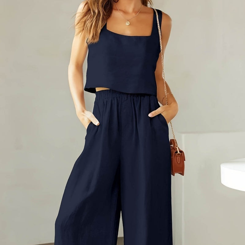 Conjunto Feminino Regata e Calça Larga