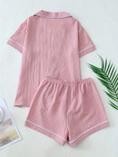 Pijama Feminino Rosa com Bordado Coração