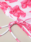 Conjunto Biquíni e Vestido Folhas 3 Peças