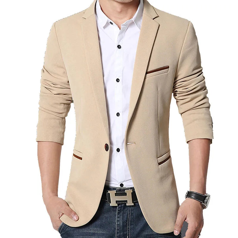Classic Men Autumn Spring Korean Style Slim Suit Jacket