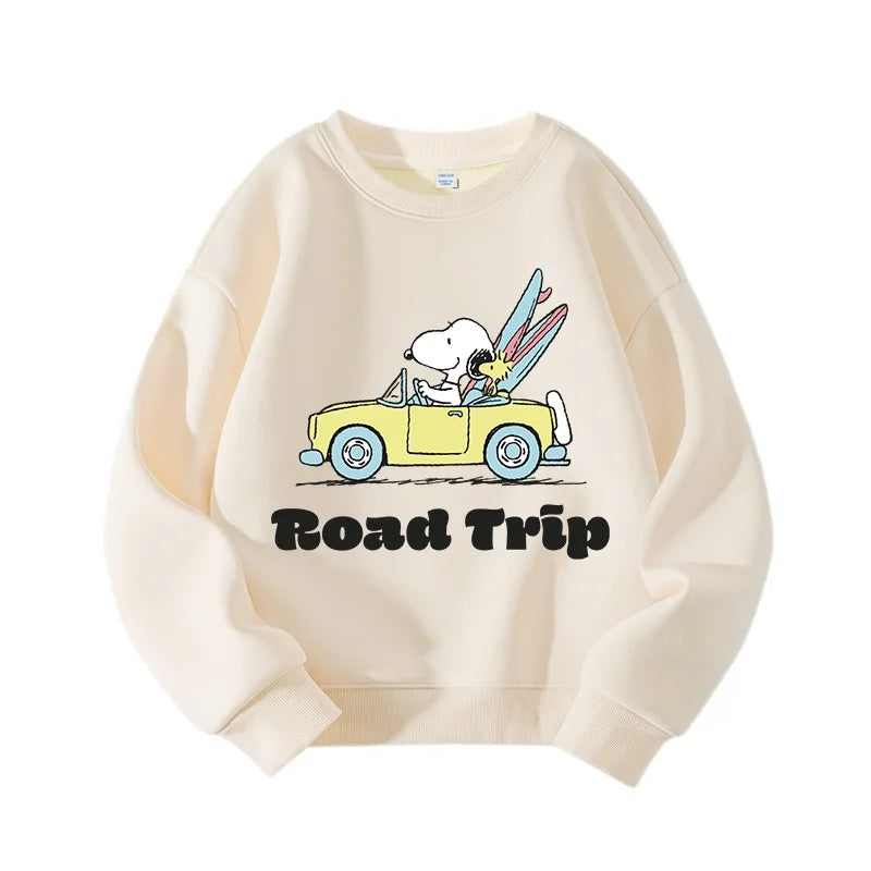 Snoopy Boys' Hoodie Spring and Autumn 2024 New Style Handsome Boys' Long Sleeve Boys' Bottom Shirt Children's Korean Version Top
