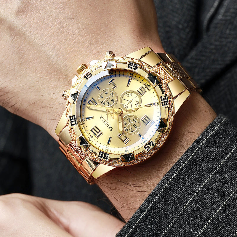 Luxury Large Dial Mens Quartz Watch Fashion Men Business Watches Casual Clock Reloj Hombre