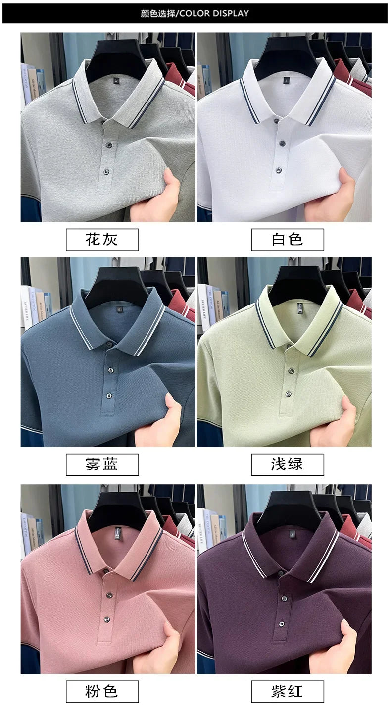 Luxury brand polo shirt short sleeved men's fashionable embroidered top summer 100% cotton comfortable breathable casual T-shirt