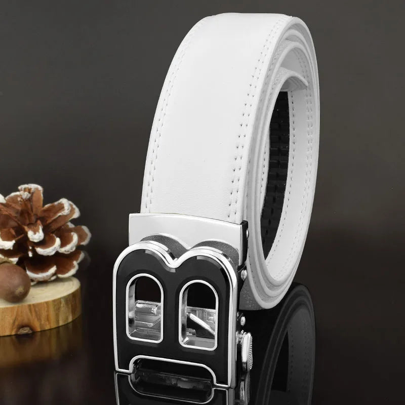 High Quality B Letter White Belt Men Classic Exquisite Designer Belt Men Fashion Luxury Designer Leather Belt