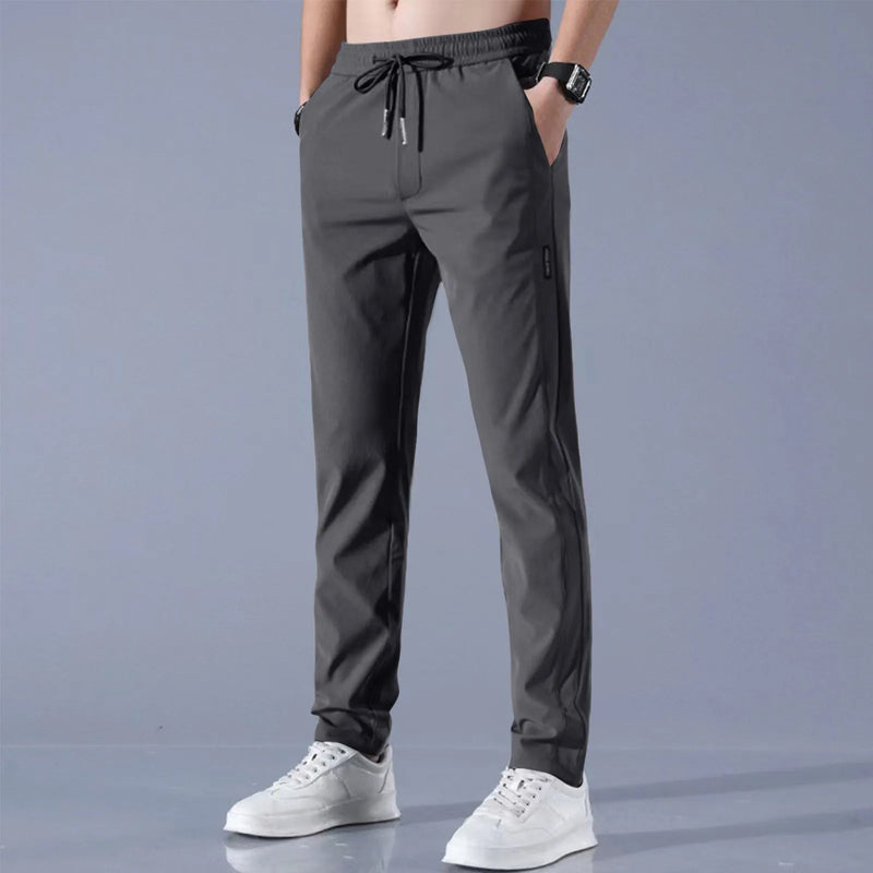 Men Fast Dry Stretch Pants Ice Silk Trousers