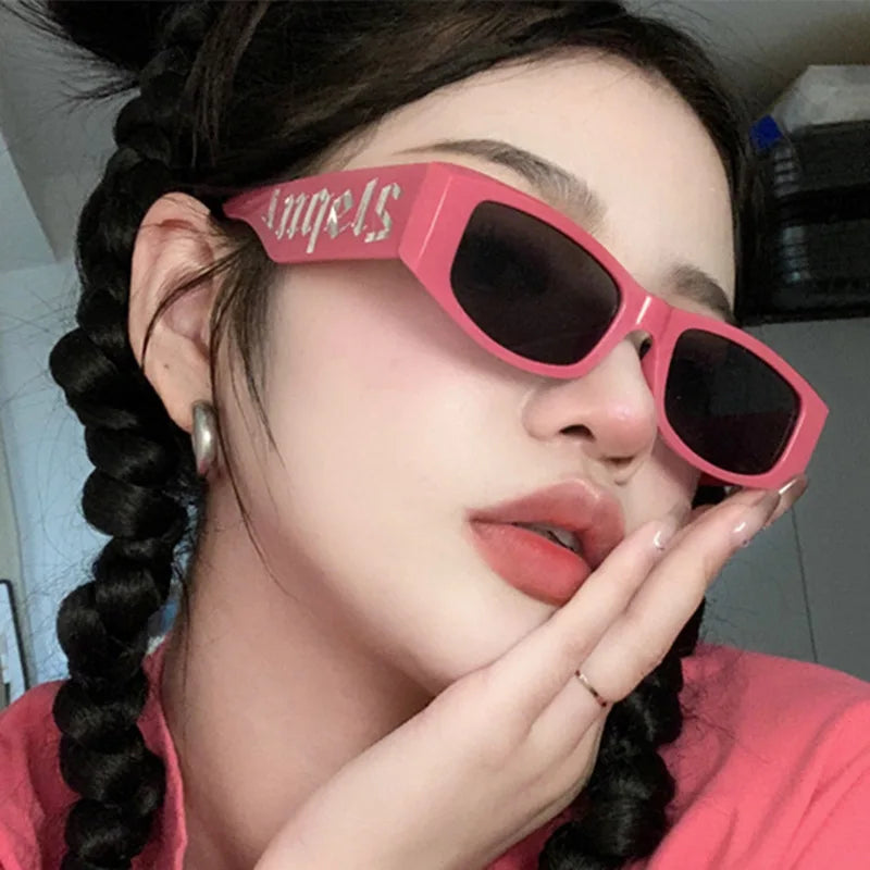 2PCS Small Frame Letter Sunglasses, New Instagram Influencer Sunglasses, Punk Trend Runway Sunglasses 3059(5326)