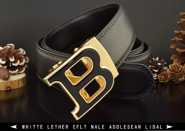 High Quality B Letter White Belt Men Classic Exquisite Designer Belt Men Fashion Luxury Designer Leather Belt