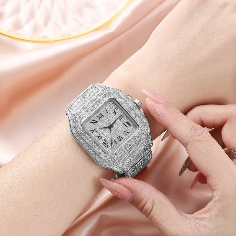 Luxury Casual Women Quartz Diamond Setting Wristwatch Waterproof Women Watch for Female Watches Alloy Wrist Bracelet Classic