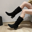 Women's retro Brown Western Cowboy Long Boots