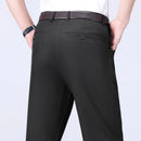 Male Pants Stretch Solid Black Smart Casual Men's Trousers