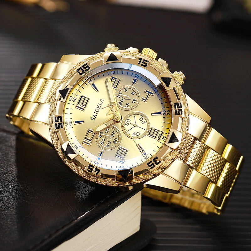 Luxury Large Dial Mens Quartz Watch Fashion Men Business Watches Casual Clock Reloj Hombre
