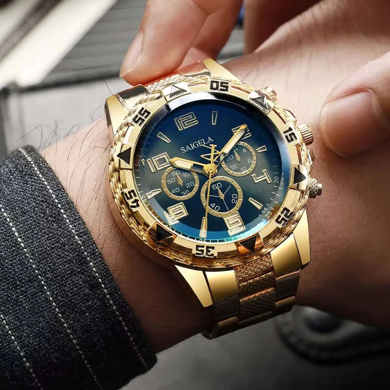 Luxury Large Dial Mens Quartz Watch Fashion Men Business Watches Casual Clock Reloj Hombre