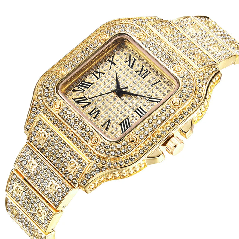 Luxury Casual Women Quartz Diamond Setting Wristwatch Waterproof Women Watch for Female Watches Alloy Wrist Bracelet Classic