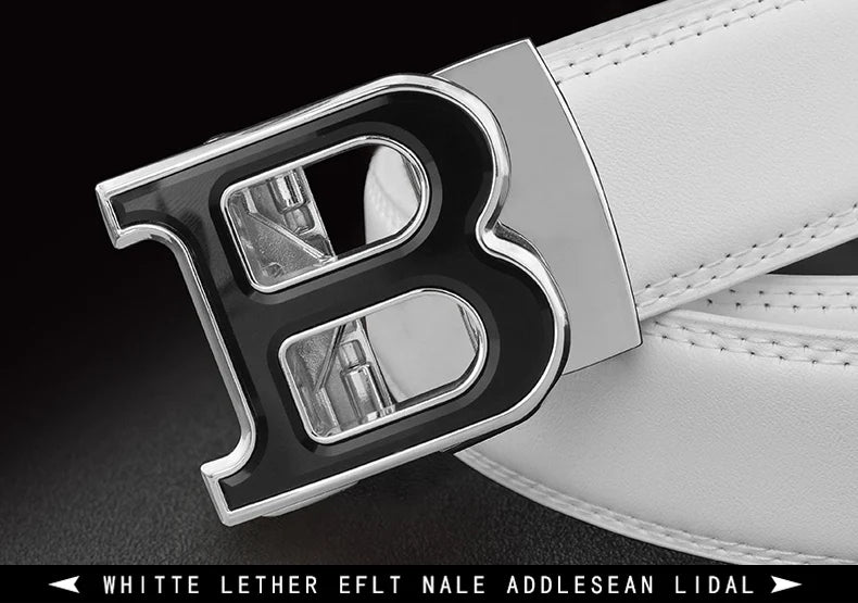 High Quality B Letter White Belt Men Classic Exquisite Designer Belt Men Fashion Luxury Designer Leather Belt