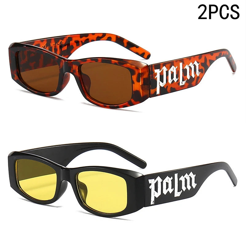 2PCS Small Frame Letter Sunglasses, New Instagram Influencer Sunglasses, Punk Trend Runway Sunglasses 3059(5326)
