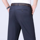 Male Pants Stretch Solid Black Smart Casual Men's Trousers