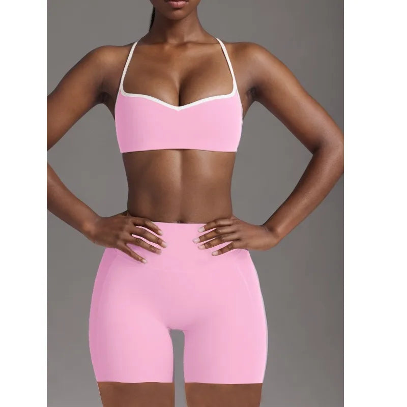 Seamless Beautiful Back Yoga Bra Peach Hip High Elasticity Fast Drying Hip Lifting Tight Running Fitness Yoga Pants Womens Set