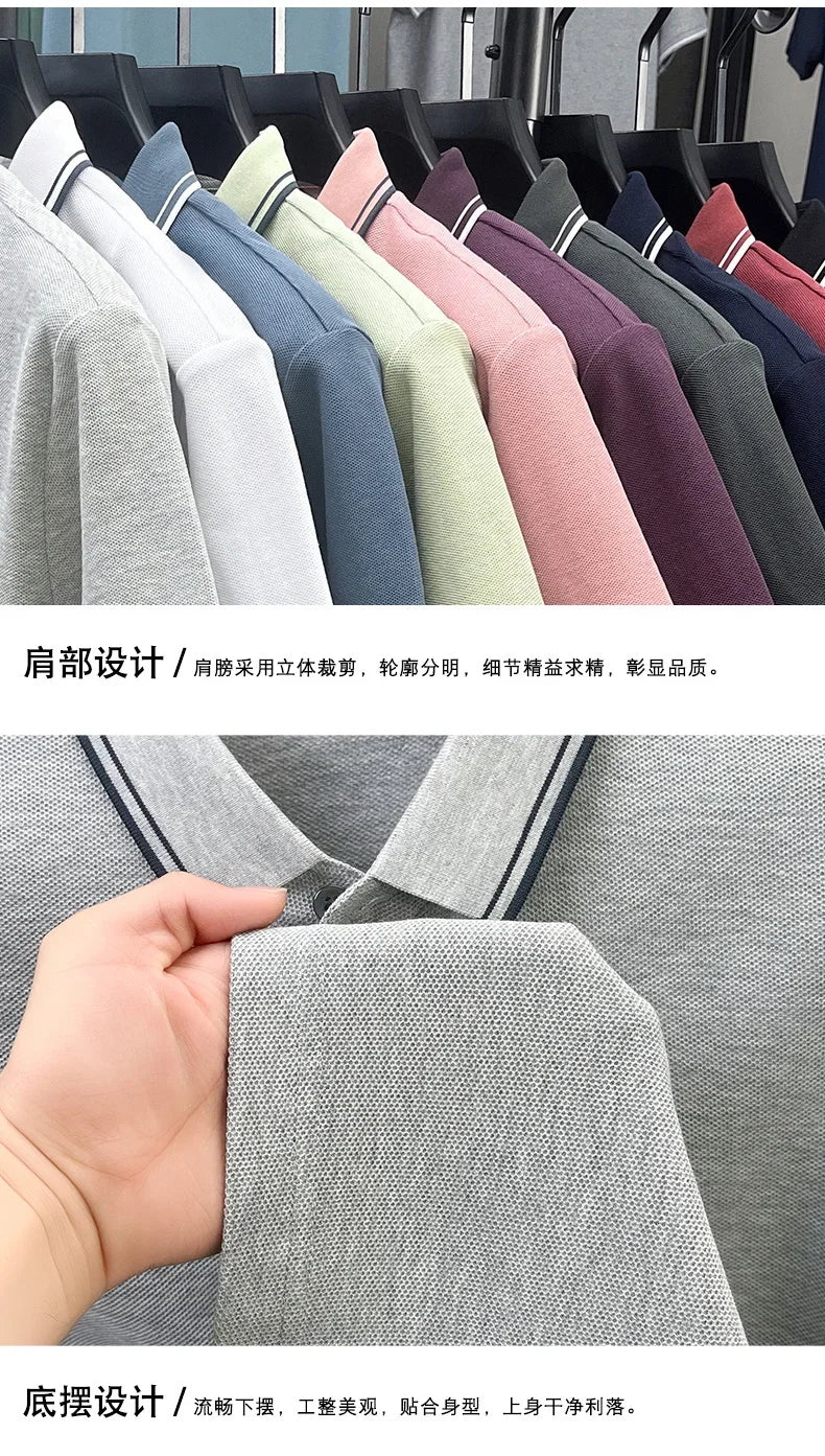 Luxury brand polo shirt short sleeved men's fashionable embroidered top summer 100% cotton comfortable breathable casual T-shirt
