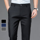 Male Pants Stretch Solid Black Smart Casual Men's Trousers