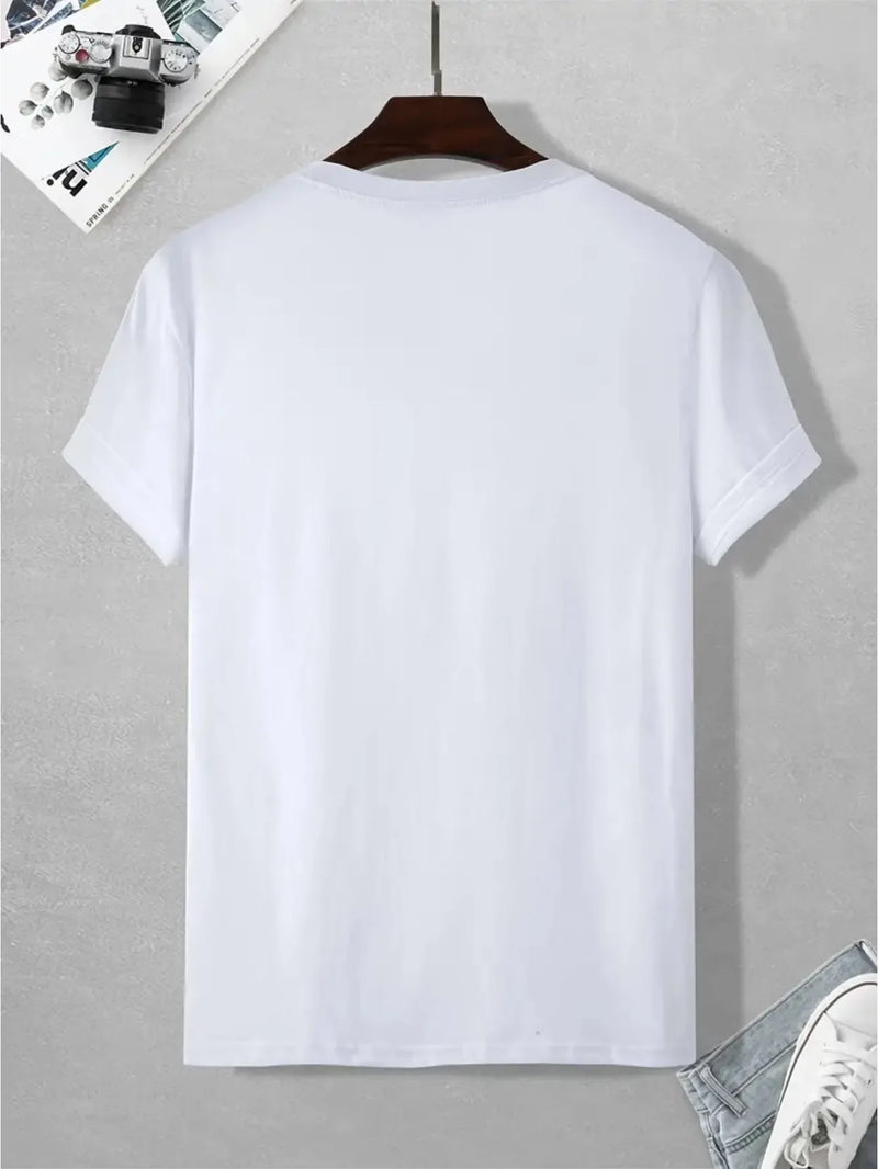 Men's summer 100 cotton fashionable casual loose plus size MILANO ITALIA pattern printed sports round neck short sleeved T-shirt