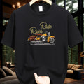 Men's Summer 100 Cotton Fashionable Casual Loose Large Size Classic Motorcycle Pattern Printed Round Neck Short Sleeve T-shirt