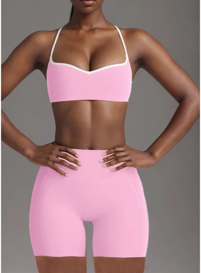 Seamless Beautiful Back Yoga Bra Peach Hip High Elasticity Fast Drying Hip Lifting Tight Running Fitness Yoga Pants Womens Set