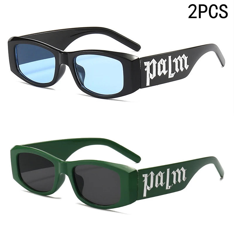 2PCS Small Frame Letter Sunglasses, New Instagram Influencer Sunglasses, Punk Trend Runway Sunglasses 3059(5326)