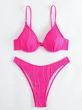 Fashion Sexy Solid Beach Bikini 2 Piece Set Women Split Swimsuit High Waist Backless Vacation Bikini 2024 New Summer Bikinis Set