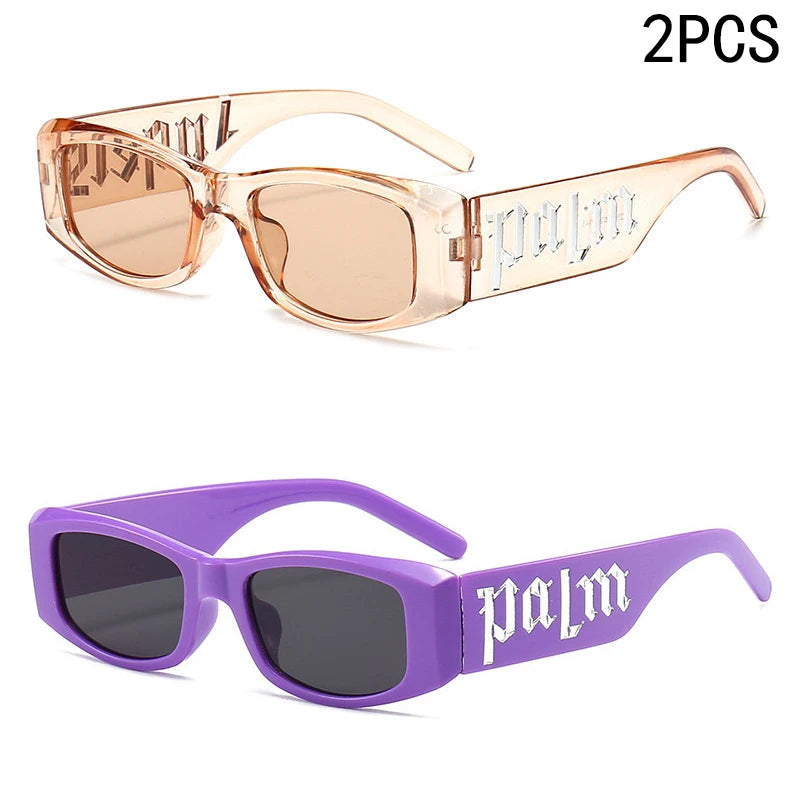 2PCS Small Frame Letter Sunglasses, New Instagram Influencer Sunglasses, Punk Trend Runway Sunglasses 3059(5326)