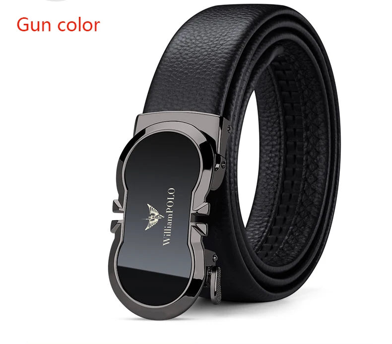 Genuine leather automatic buckle belt, personalized men's fashion belt, high-end pants belt for formal wear
