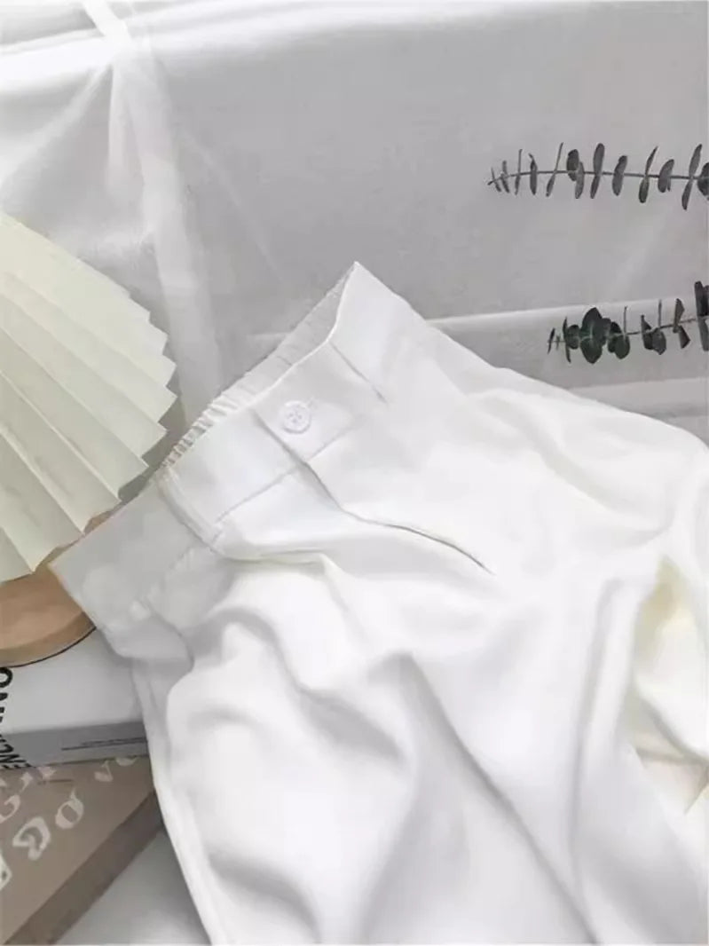 High Waist Women Suit Pants Fall Straight