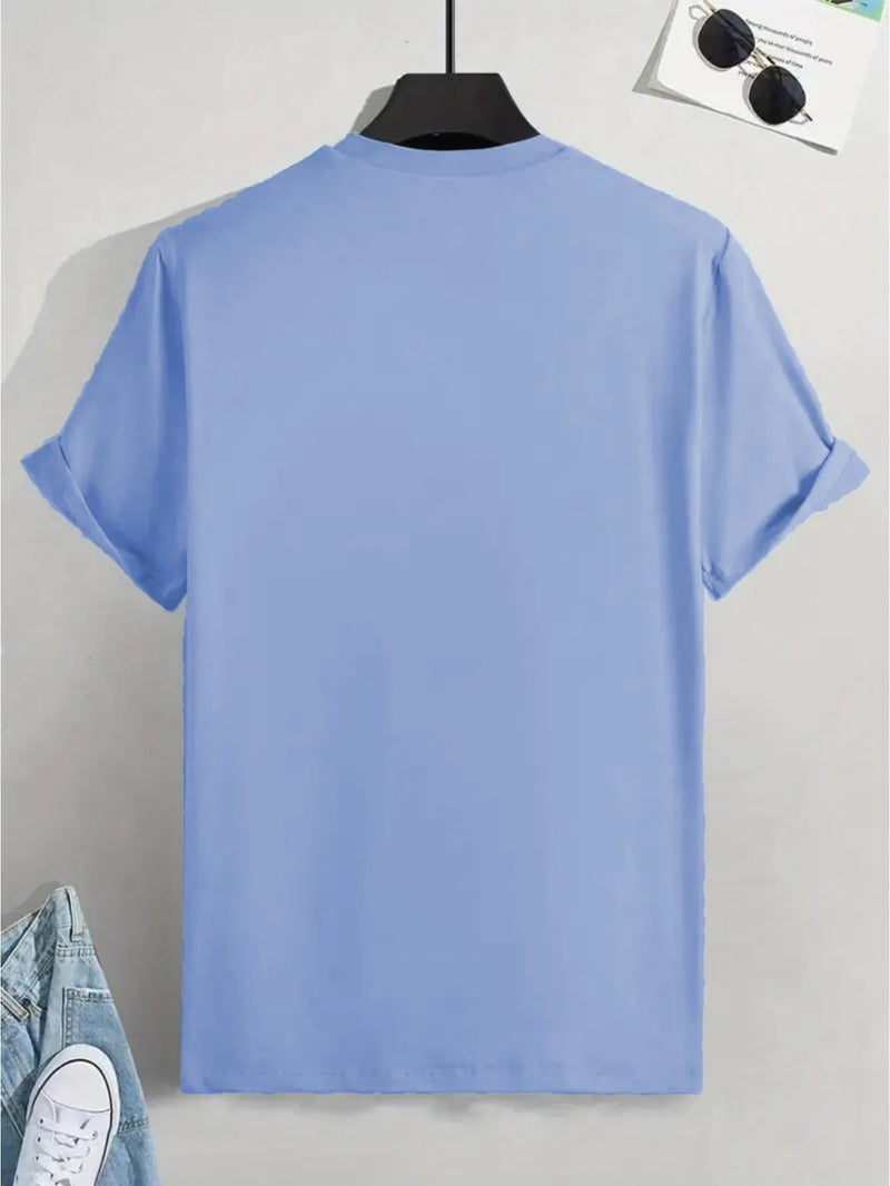 Men's summer 100 cotton fashionable casual loose plus size MILANO ITALIA pattern printed sports round neck short sleeved T-shirt