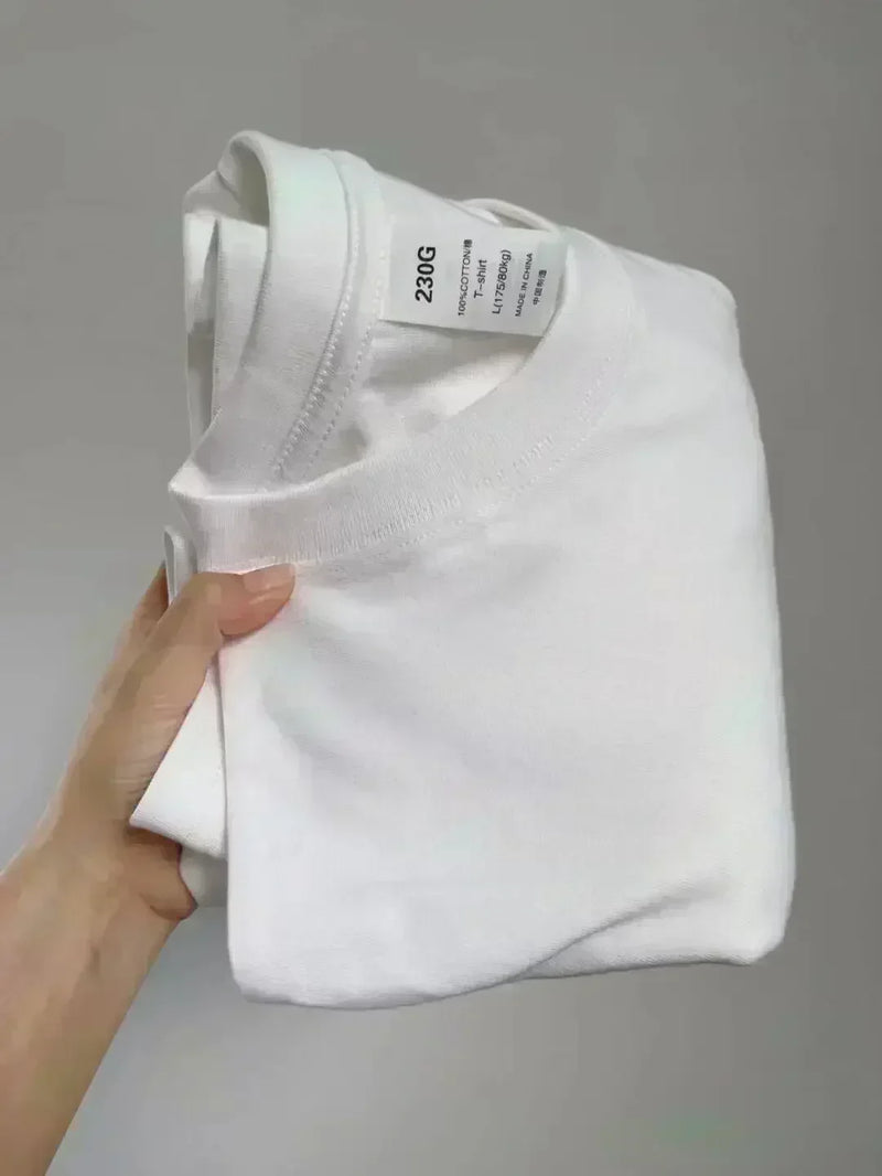 Trendy Brand New Product Design Men's and Women's Loose Round Neck Fashion Versatile Couple's Same Ins Pure Cotton Top