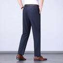 Male Pants Stretch Solid Black Smart Casual Men's Trousers