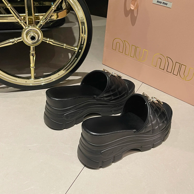 Women Sandals Summer Platform Letters Fashion Sandals Casual Comfortable Slipper Women Lightweight Non-slip Outside Slides Women