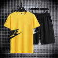 2025 New Fashion Casual Trend Men's Sportswear Set - short-sleeved T-shirt and summer outdoor sports shorts set, running set, tw