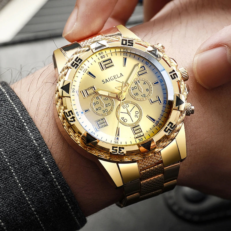 Luxury Large Dial Mens Quartz Watch Fashion Men Business Watches Casual Clock Reloj Hombre