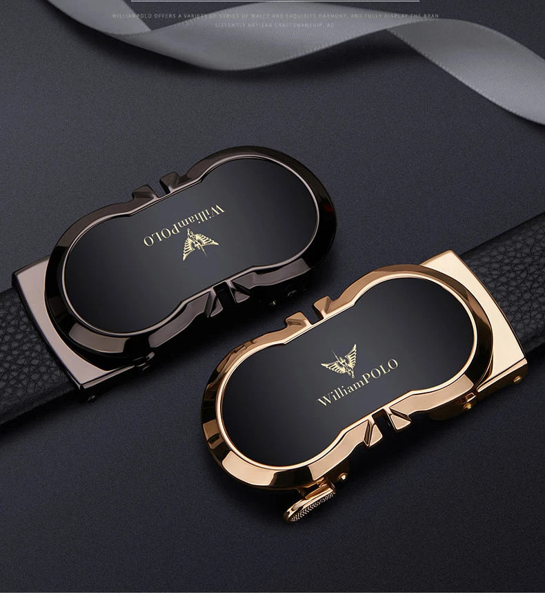 Genuine leather automatic buckle belt, personalized men's fashion belt, high-end pants belt for formal wear
