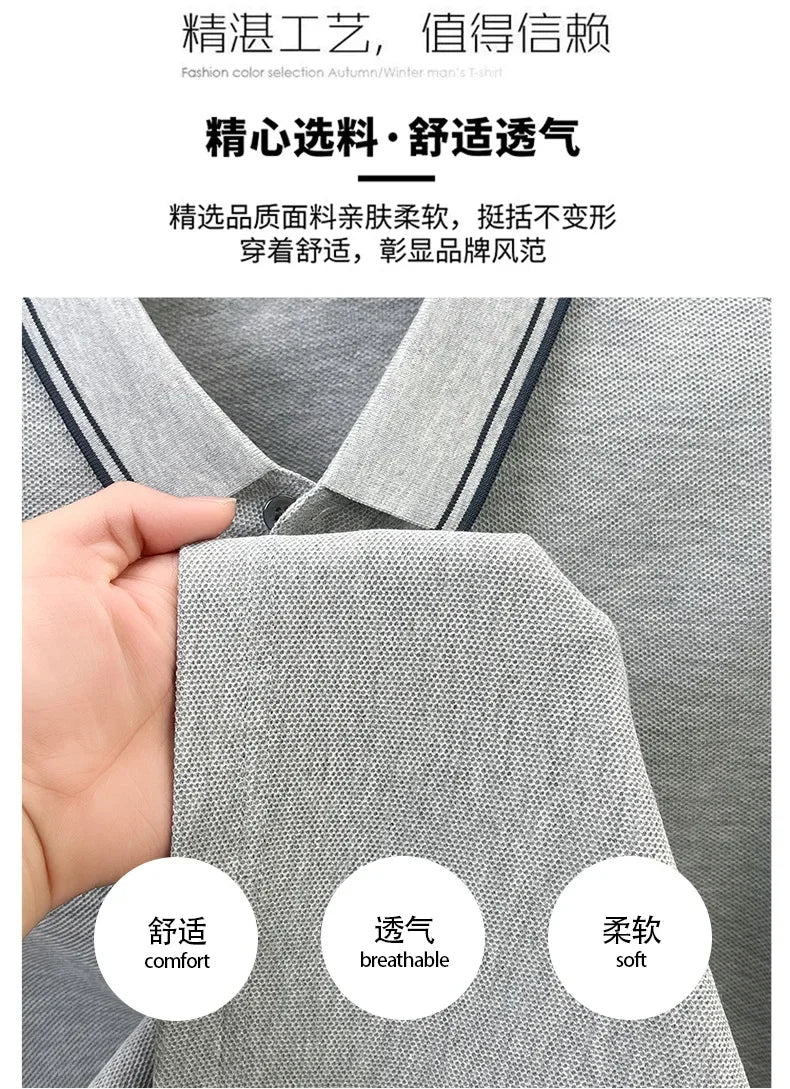 Luxury brand polo shirt short sleeved men's fashionable embroidered top summer 100% cotton comfortable breathable casual T-shirt