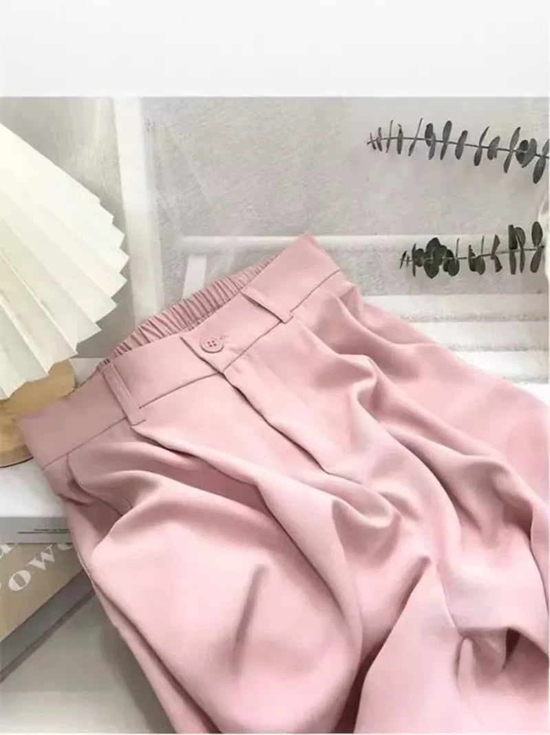 High Waist Women Suit Pants Fall Straight