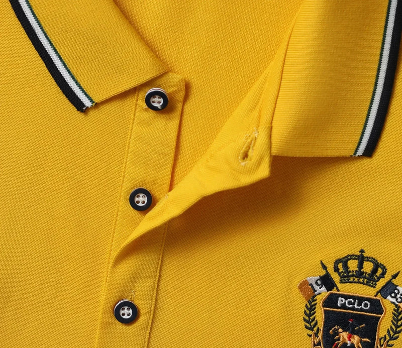 Men's Summer Embroidered Polo T-Shirt Short Sleeve Lapel Design Breathable Lightweight Streetwear Outdoor Oversized Fit