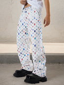 Men Straight Leg Streetwear White Baggy Jeans