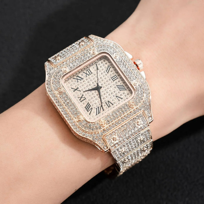 Luxury Casual Women Quartz Diamond Setting Wristwatch Waterproof Women Watch for Female Watches Alloy Wrist Bracelet Classic
