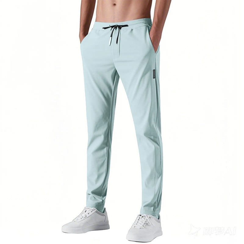 Men Fast Dry Stretch Pants Ice Silk Trousers