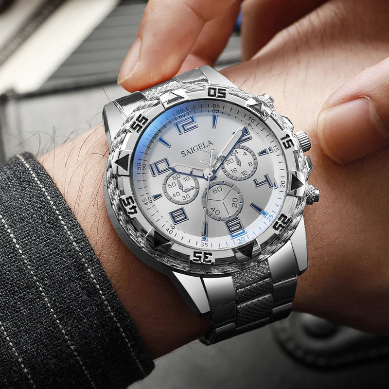 Luxury Large Dial Mens Quartz Watch Fashion Men Business Watches Casual Clock Reloj Hombre