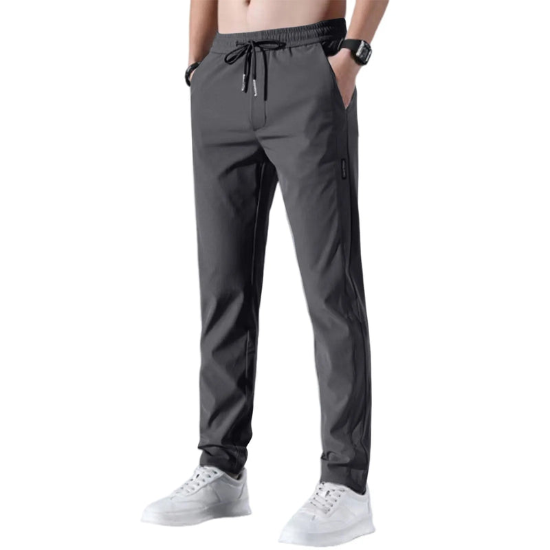 Men Fast Dry Stretch Pants Ice Silk Trousers